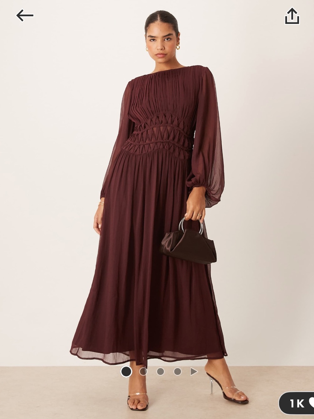 ASOS Design Brand New Waisted Detail Midi Dress - Picture 5 of 5